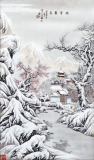 当代 瑞雪丰年雪景山水瓷板