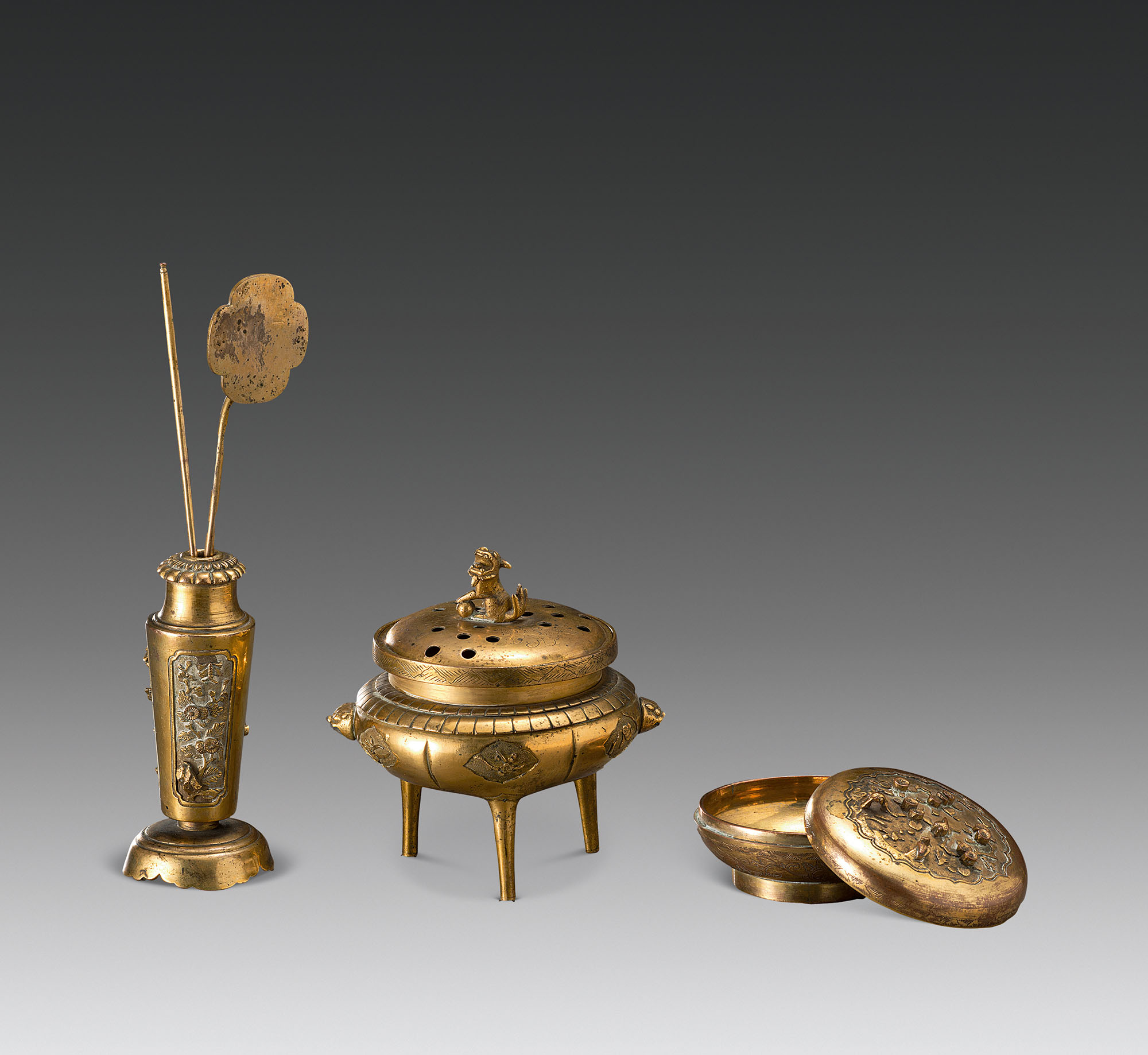轶名,18世纪铜鎏金炉瓶三事,轶名作品拍卖预展,轶名作品拍卖价格,成都八