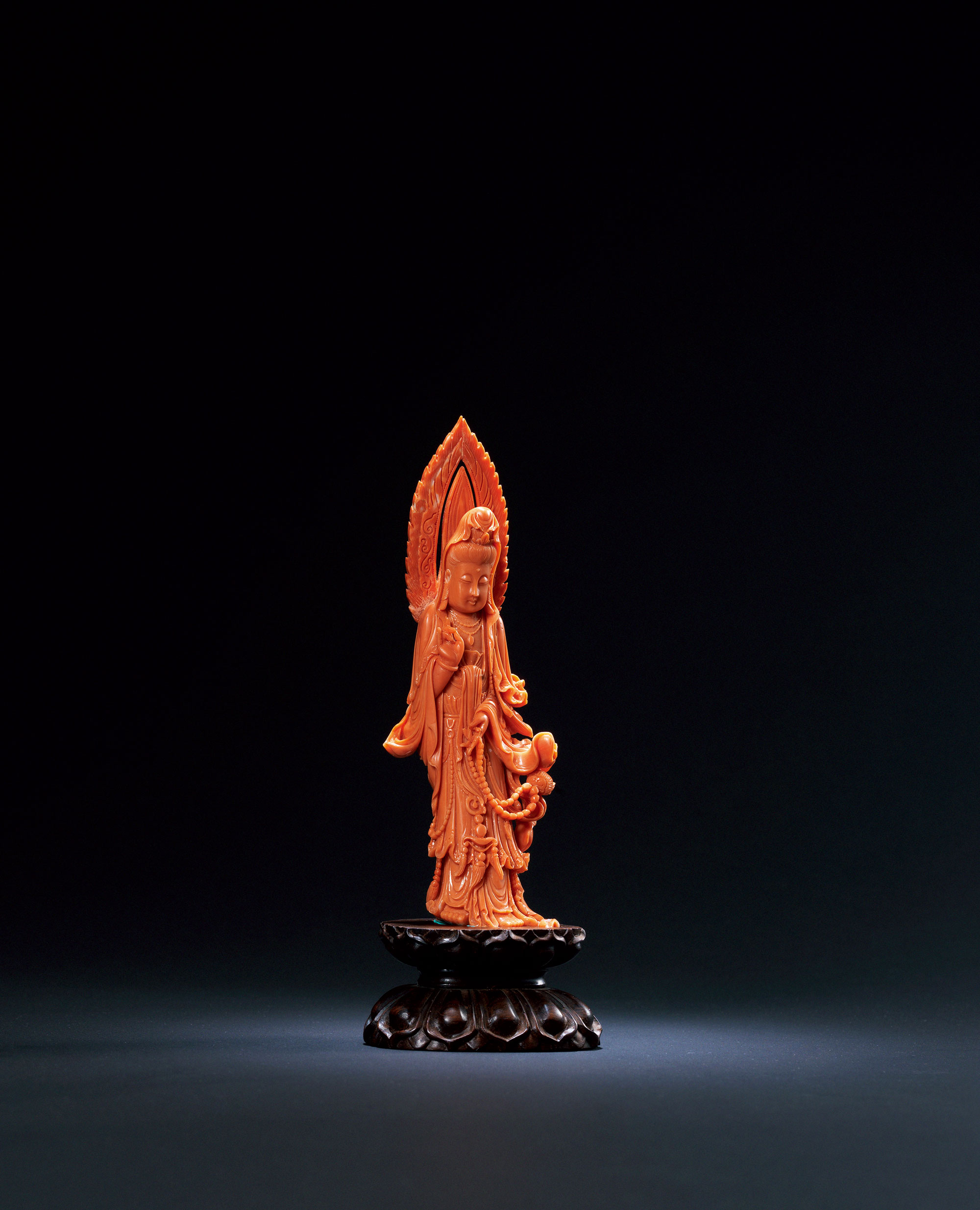 佚名,清珊瑚雕观音立像,佚名作品拍卖预展,佚名作品拍卖价格,北京匡时 