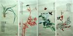 刘成海-工笔花卉四条屏